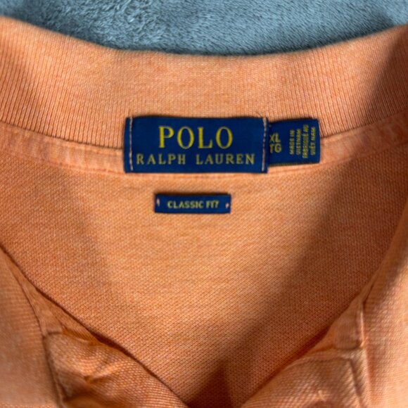 Polo Ralph Lauren Classic Fit Polo Shirt Men’s XL Orange Blue Pony - Picture 3 of 12